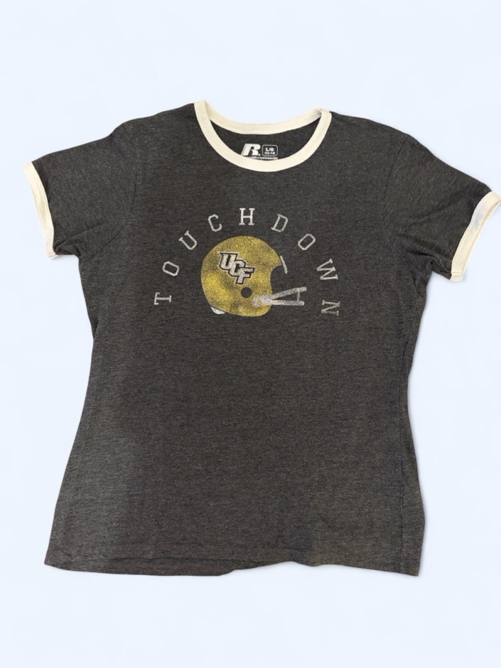 UCF Touchdown Ringer Tee - Black with Cream Trim